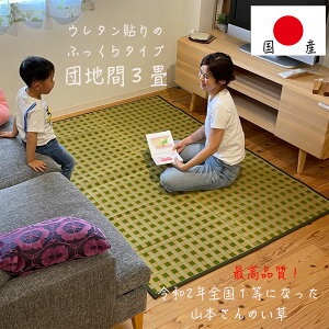 送料無料 い草 ラグ い草ラグ 『チェック ふっくら』140×200cm 滑り止め い草　国産 い草マット ベビーラグ ウレタン入り 敷物 畳マット フロアタタミ ユニットタタミ 夏 上敷き ふっくら いぐさ ござ 畳 たたみ リビング おしゃれ 日本製