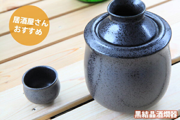 居酒屋さんオススメ 黒結晶酒燗器 おちょこセット 美濃焼 日本製 【ギフト厳選品】 誕生日 父の日  ...