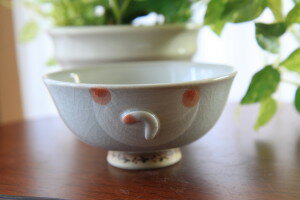 お茶碗 招き猫しっぽ猫ご飯茶碗赤 瀬戸焼 日本製 おしゃれ 動物 ペット 直径11.5cm×高さ5.4cm 2