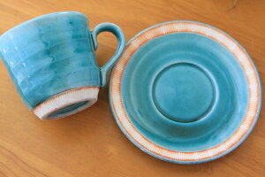 【コーヒーカップ】浜元白帯クシ目コーヒー碗皿(...の紹介画像2