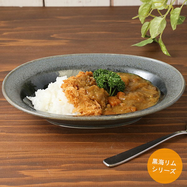 軽量 カレー皿 黒海タマリム型楕円鉢 裏面茶色の鉄粉あり 横幅23.0cm 縦幅17.0cm ...