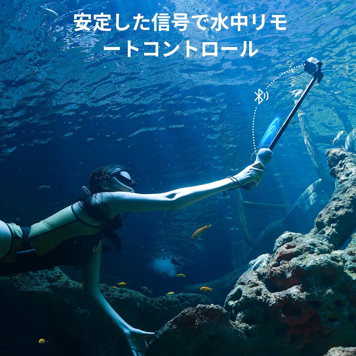 TELESIN ダイビング自撮り棒、Bluetoothリモコン付き、Gopro Hero 13 12 11 10 9 8...