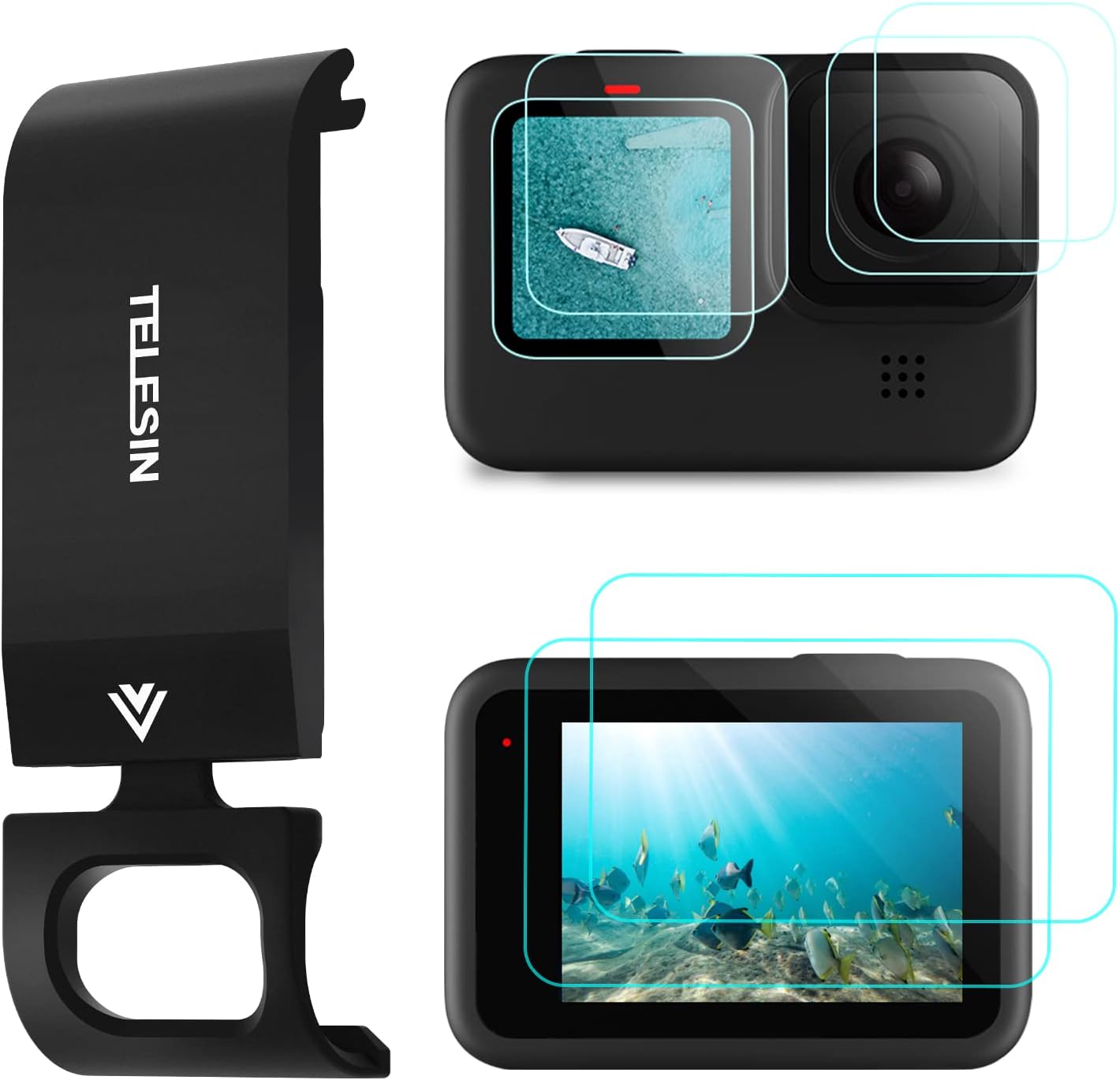 商品の説明 パッケージ内容 Gopro hero10/hero9専用のバッテリーカバーと強化ガラスレンズスクリーンプロテクター（レンズ、フロントディスプレイ、リアディスプレイ用フィルムが含まれています）。【直接に充電可能】Gopro hero10/hero9に対応する交換用バッテリーカバーです。バッテリーカバーを開けず、直接に充電用のケーブル連続してバッテリーを充電できます。とても便利です。 アルミニウム合金 高品質なアルミ合金の素材を採用されて、軽量で耐久性があります。内側はEVAフォームを内蔵されて、バッテリーを保護することができます。 高透過率 硬度が高い9H強化ガラスを使用して、元画面の明るさと鮮明さを復元します。 2.5D曲面のデザイン 2.5D曲面のデザインで、全面的にカメラを保護します。フィット感も抜群。フィルムを貼りつける事により、タッチ感の劣化はほぼありません。 品質保証 弊店の製品は12ヶ月のメーカー保証付きとなります。保証期間内に製品に関してお困りな事や不具合等がございましたら、弊社は全力で対応させていただきます。是非お気軽にお問い合わせください。 配送について 一時欠品の際は、ご注文頂いて7-10日の入荷となります。 直接仕入先からの発送する場合があります。 メーカー完売の際はご容赦ください。 万が一出荷が遅れる場合はメールでご連絡致します。 メーカー希望小売価格はメーカーサイトに基づいて掲載しています