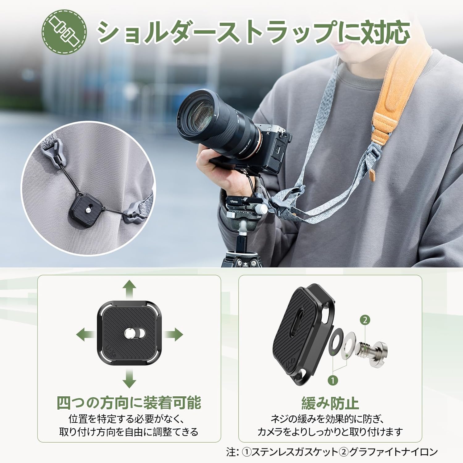 ULANZI Uka�ѥ����å����塼�ץ졼�� 38mm���륫�������б��ߴ� �����������ȥ�åפ��б� ����饢�������꡼ 1/4