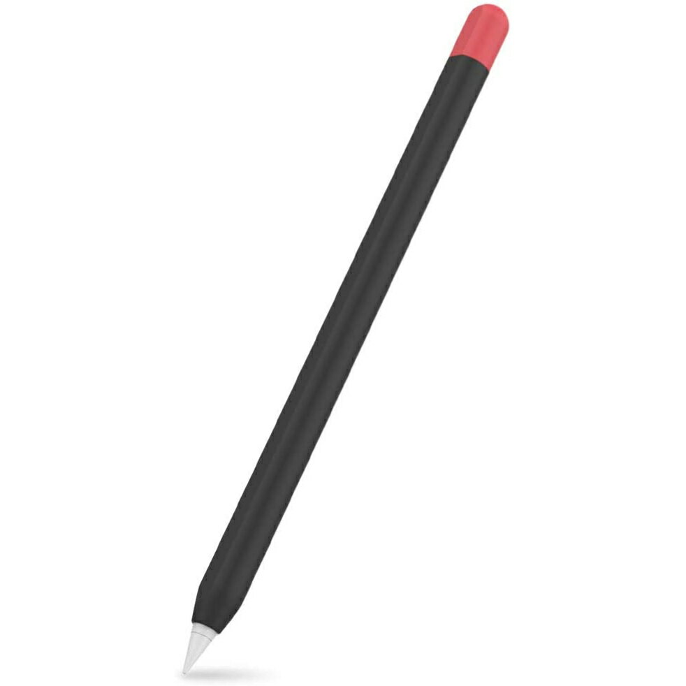 超薄型 Apple Pencil 2 シリコン保護ケース Apple Pencil 第二世代のみに適用 ツートンカラー (黒＋赤)