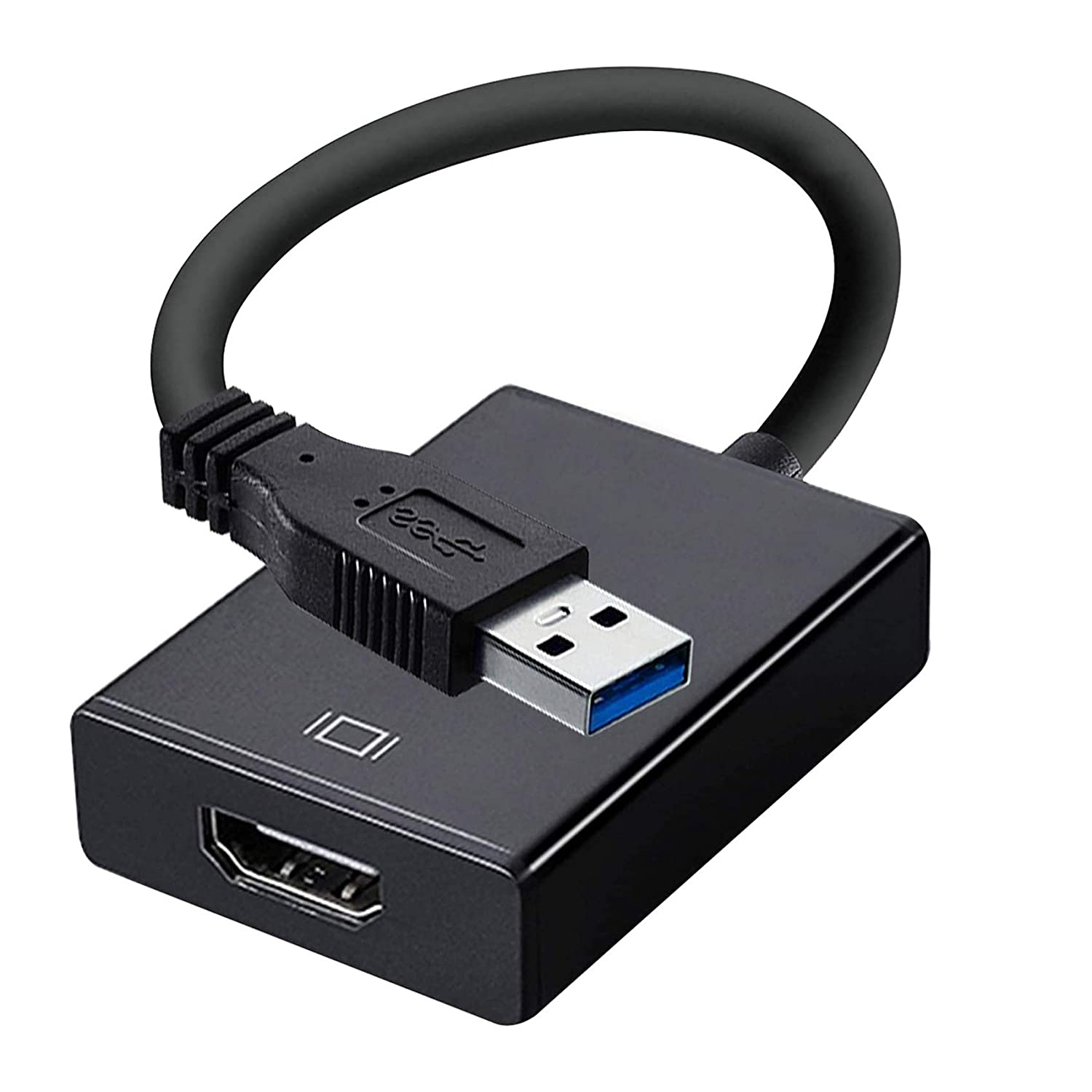 【最新型】 USB HDMI 変換 アダプタ USB HDMI ケーブル USB HDMI 変換コネクタ USB3.0 HDMI 変換 アダプタ 3.0 5Gbps高速伝送 1080P対応 高画質 音声出力 ディスプレイアダプタ 安定出力 コンパクト 使用簡単 MAC/Windows XP/7/8/8.1/10 対応 (BLACK, HDMI)