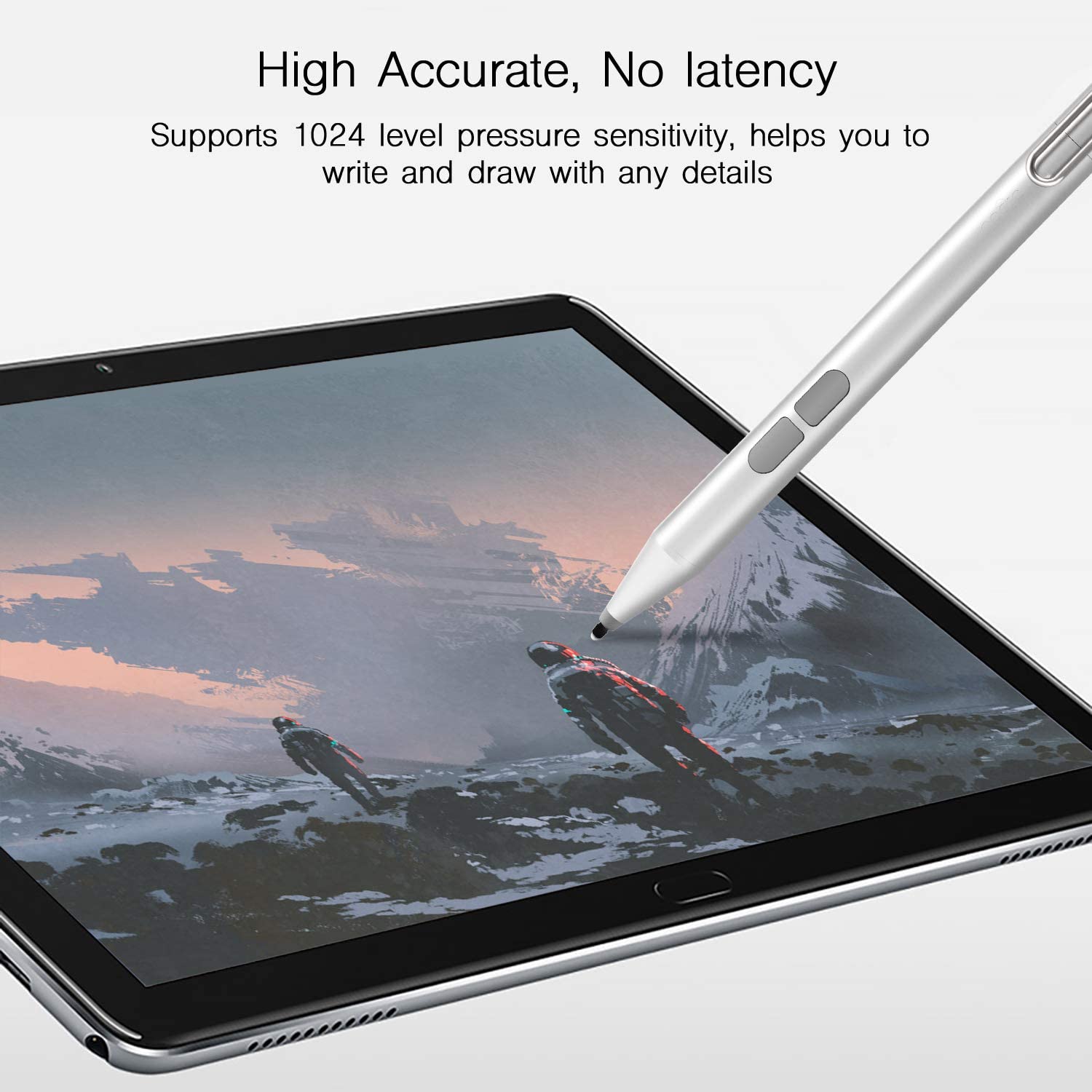 Uogic Surface用タッチペン 誤作動防止 Pro 1024筆圧対応 Bookなどに対応 右クリック機能対応 Laptop  2つの予備のペン先とAAAAバッテリーを含む 消しゴム 替え芯付きSurface Go