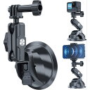 TELESIN 吸盤マウント 車載マウント GoPro Insta360 DJI カメラ用 スマホホルダー付き 360度回転 アルミ合金 + ABS ゴープロ Max Hero11 10 9 8 7 6 5 Insta360 One X2 X3 Go 2 DJI Osmo Pocket 2 Action 2 Action 3 IPhone Samsung 互換 サクションカップ その1