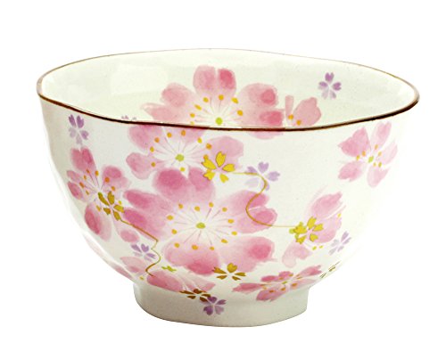 セラミック藍 華まつり 飯碗 桜燦々 サイズ：約φ11 H6.6 01679