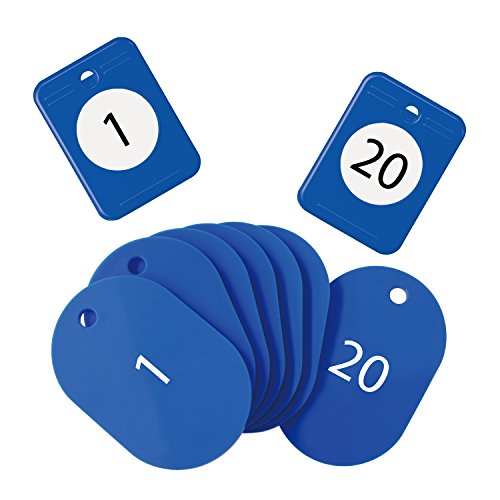オープン工業 クロークチケット 親子札 番号札 親子札 番号札 1-20番 セット 青 BF-150-BU
