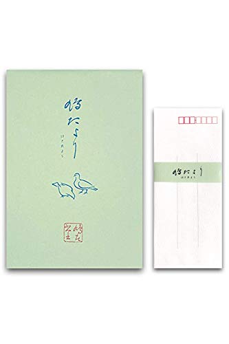 鳩居堂 レターセット鳩たより 縦罫 表紙：緑 便箋30枚と封筒10枚セット 19-109・29-109