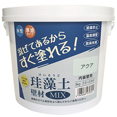 樂天商城 - フジワラ化学 水系仕上塗材 珪藻土壁材MIX アクア 3kg