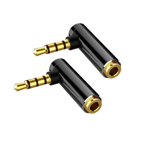 (2個入り)L字型3.5mm ステレオミニプラグ4極 3.5mm L型変換コネクタ 90度 ミニジャック イヤホン接続 角度変換コネクタ (2個入り)L字型3.5mm ステレオミニプラグ4極 3.5mm L型変換コネクタ 90度 ミニジャック イヤホン接続 角度変換コネクタ