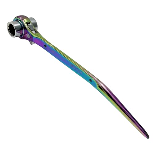 SK11(エスケー11) SPIDER 両口ラチェットレンチ 曲がりシノ付き レインボー 17×19mm SPD-R1719LP