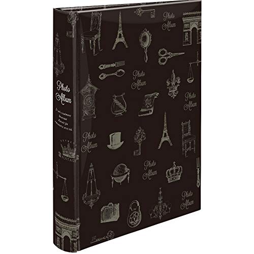 ナカバヤシ 背丸ブック式/L判3段/240枚収納（アンティークイラスト）BPL-240-5-D ブラック