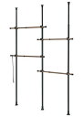 武田コーポレーション 【つっぱり棒・ハンガーラック・収納】 ブラック 150×12×220cm 突っ張りデザインハンガーラック ツイン T1-T