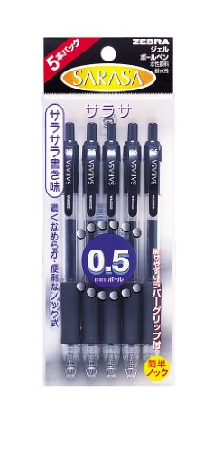 Rakuten - ゼブラ ジェルボールペン サラサ 0.5 黒 5本 P-JJ3-BK5