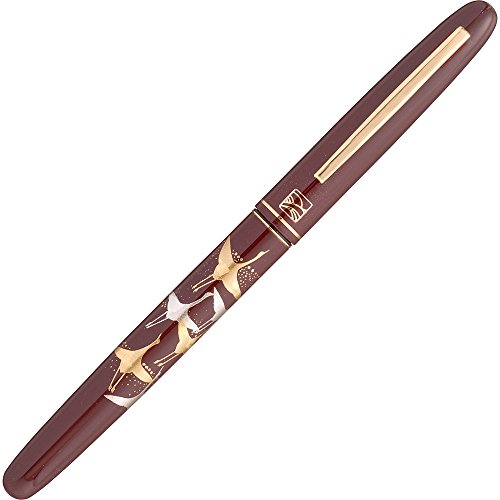 呉竹 筆ペン くれ竹万年毛筆 蒔絵物語 鶴寿 赤軸 DU181-815