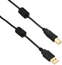 エレコム USBケーブル 【B】 USB2.0 (USB A オス to USB B オス) フェライトコア付 2m ブラック U2C-BF20(4)