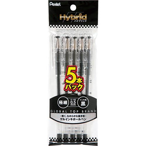 Work Tools - ぺんてる ボールペン ハイブリッド XK105GA5 5本パック 黒