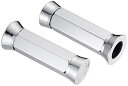 キジマ(Kijima) バイクパーツ グリップ 六角 ヘキサゴン2 アルミ製 136mm φ22.2mm 非貫通タイプ 左右セット 汎用 メッキ