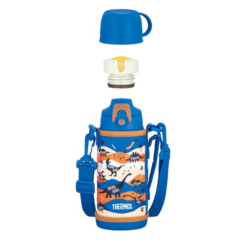 Rakuten - サーモス 水筒 真空断熱2ウェイボトル 0.6L/0.63L ブルーブラウン 直飲み コップ付き 子供用 通園通学 FJJ-602WF BLBW