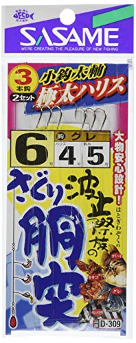 ささめ針(SASAME) D-309 波止際族のさぐり胴突(極太ハリス)6号 D-309