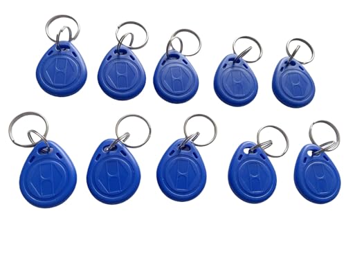 125khz キーフォブアクセス RFIDタグ em4100 RFIDキー (10個パック) (ブルー)