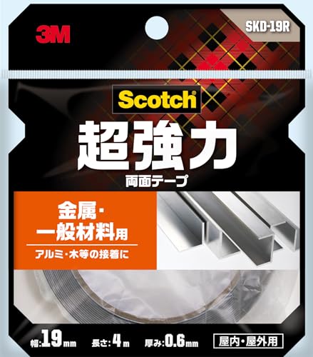 Rakuten - 3M 両面テープ 超強力 金属 一般材料用 幅19mm 長さ4m スコッチ SKD-19R セミロング