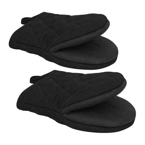 FineGood 2枚セット オーブングローブ 500[度]耐熱 やけど防止 滑り止め 汚れ目立たず高耐久性 電子レンジ オーブンレンジ対応 ケーキ焼き 鍋料理 ホームベーカリー バーベキュー用 (ブラッ