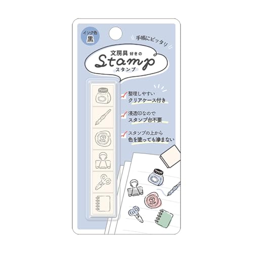 樂天商城 - カミオジャパン スタンプ 6連スタンプ 文房具好きのスタンプ 223557