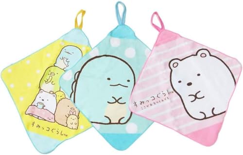 丸眞 ループタオル 3枚組 すみっコぐらし ほのぼのすみっコ サンエックス すみっこ かわいい 女の子 キ 保育園 幼稚園 入園 入学 園児 タ