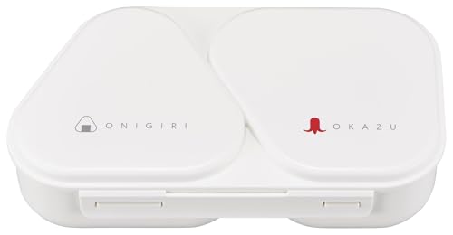 オーエスケー（OSK) 弁当箱 おにぎり ランチケース 大きめ 625 ホワイト 押し型付 抗菌 ロック付き 電子レンジ対応 LS-16 日本製