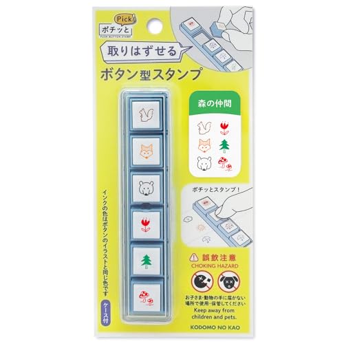 樂天商城 - こどものかお スタンプ ポチッとPick! 森のなかま 1802-012