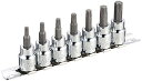 デイトナ(Daytona) バイク用 工具 ヘクサロビュラ(トルクス) ソケット 差込角3/8インチ 7ピースセット(T-20/25/27/30