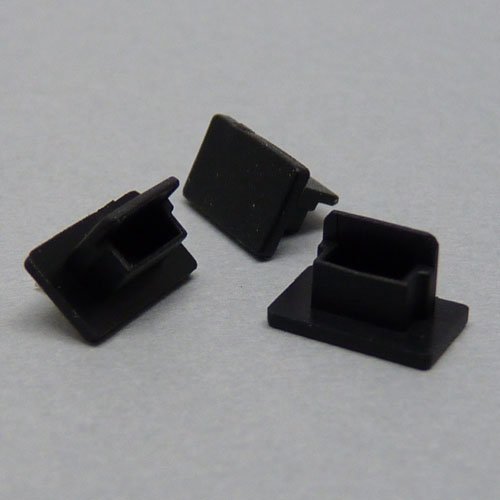 テクノベインズ USB Mini-Bタイプ用 キャップ(黒) つまみなし 6個/パック USBMBCAPK-B0-6