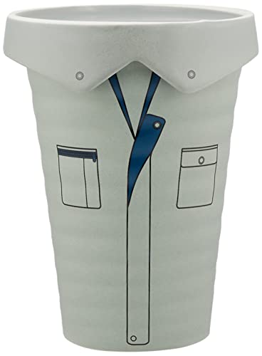 サンアート おもしろ食器 「 服 働く人 」 作業着(フタ付) タンブラー 420 ブルー SAN2324-1