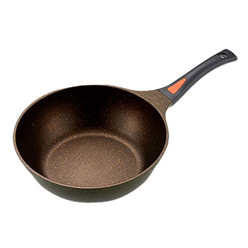 ゴールドブラウン/深型フライパン26cm/1009195・Size:深型フライパン26cm・パッケージ個数:1・【商品仕様】サイズ：(約)最大内径26cm、深さ/7.9cm、底の厚さ/5.5mm(はり底含む)、材質：本体/アルミニウム合金、取っ手/フェノール樹脂、シリコーンゴム、はり底/ステンレス鋼(クロム16%)、底表面加工：内面/ふっ素樹脂塗膜加工、外面/焼付け塗装(セラミックコーティング)・【マーブルコート加工】表面にゴールドマーブルコーティング（ふっ素樹脂塗装）を施しているので、食材がくっつきにくいのでお手入れがカンタン！また、焦げ付きにくいので、少ない油で調理できるからヘルシーで経済的・【底厚5.5cm】肉厚なので保温力・蓄熱に優れ、熱伝導率が◎。底面全体を均一の温度にすることで美味しく調理できます。また、プレス加工に比べて丈夫で長持ちなアルミダイキャスト製・【多層コート】内面4層、外面3層の「多層コート」で磨耗に強い。耐磨耗性試験100万回クリア・【マルチ熱源対応】ガスはもちろん、IHなどにも対応。様々な熱源でご利用いただけます2~4人分の炒め物や煮物もできる便利な深型!フライパンカバーがピタッと重なるフラット設計。内面4層、外面3層とキズつきにくい多層コート。焦げ付いても水を入れるとスルリと落ちやすい!