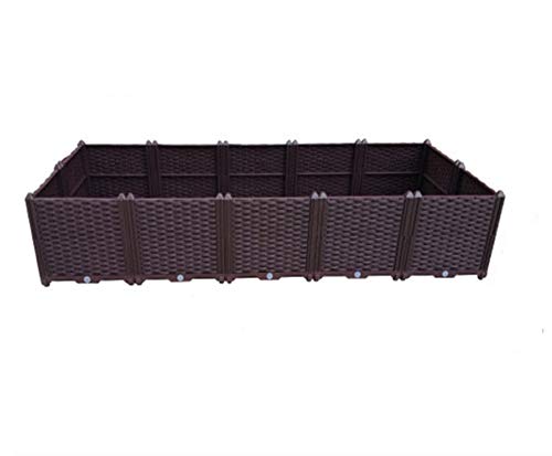 Aeon hum 組立式ガーデンボックス プランターボックス プラスチック 園芸 鉢植え入れ 花、植物、野菜栽培 自由組立 滑車付け ブラウン