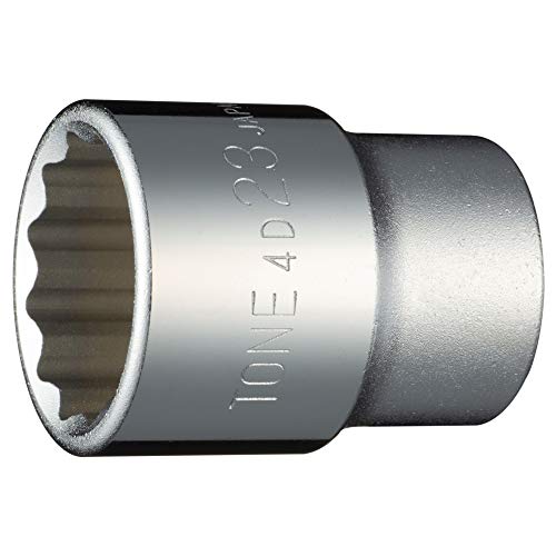 -/HP4D-23:二面幅:23mm/HP4D-23・Size:HP4D-23:二面幅:23mm・パッケージ個数:1・寸法/二面幅寸法：23mm、全長：41.0mm・質量：130g商品の説明 種別 / ソケット（12角） 質量（g） / 130 寸法L（mm） / 41 寸法d（mm） / 20 寸法L1（mm） / 16 差込角（mm［inch]） / 12.7 ［1/2] 寸法D1（mm） / 32 寸法D2（mm） / 27 二面幅S（mm） / 23 より ●手動用のソケットです。六角ネジの締めつけ、取外しに