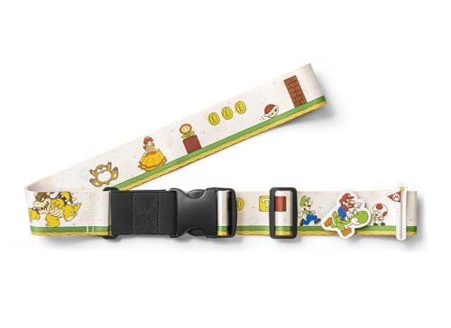 ホワイト/180 cm x 5 cm/NSL-0131・Nintendo・スーツケースの?印や荷物の固定に商品紹介 「スーパーマリオ」のコースをイメージしたスーツケースベルトです。 スーツケースの固定や目印におすすめです。 【商品サイズ】：(約)最長1800×幅50 安全警告 ●本品は紛失・盗難・破損などを防止するものではありません。 ●本品は洗濯やクリーニングはできません。汚れた場合は、水で濡らし固く絞った布などで軽く拭き取り、日陰で自然乾燥してください。保管の際はよく陰干しして、重ね置きは避け、風通しの良い場所で保管してください。 ●強く引っ張る、ぶつける、振り回すなど、乱暴な扱いをしないでください。破損や事故につながるおそれがあります。 ●本品をつかんで荷物の持ち運びをしないでください。