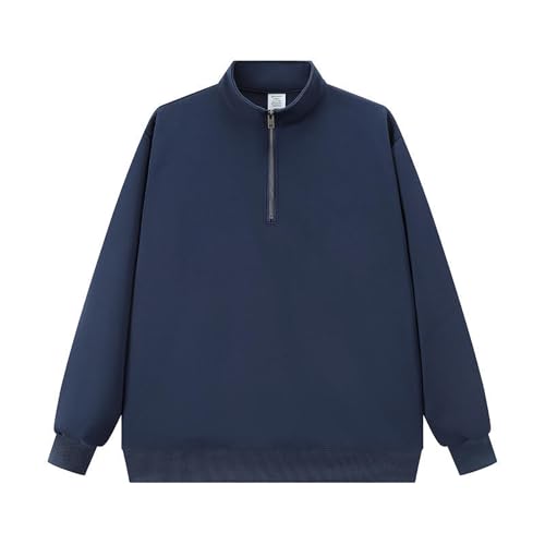 カジュアルネイビー/L/-・Color:ネイビーSize:L・【高品質の素材?用】：57.1%綿+42.9%ポリエステルの混綿生地を使用し、柔らかく、保温性と通気性に優れています。春秋の季節に最適で、快適な着心地を提供します。・【スタイリッシュなデザイン】：立衿と半ジップのデザインが特徴で、首元を暖かく保ちながら、スポーティーでカジュアルなスタイルを演出します。男女兼用のデザインで、幅広いスタイルに合わせることができます。・【多用途で便利】：カジュアルな日常着としてだけでなく、スポーツやアウトドアなど、様々なシーンで着用可能です。リラックス感のあるフィット感で、快適に着用できます。日常使いからデート、ショッピング、旅行まで、さまざまなシーンで活躍します。・【サイズとカラーの豊富な選択肢】：幅広いサイズ展開と複数のカラーからお選びいただけます。お客様の体型や好みに合わせて、最適なサイズとカラーを選んでいただけます。・【お手入れが簡単】：このスウェットシャツは、お手入れが簡単です。手洗いも機械洗濯も可能で、忙しい毎日にも便利です。形崩れしにくい素材なので、長くきれい説明 商品の名称：ハーフジップスウェットシャツ 素材：57.1%綿+42.9%ポリエステル カラー：ネイビー/グリーン/グレー/ブラック サイズ：S/M/L/XL/2XL/3XL/4XL/5XL 適用対象：男女兼用 適用季節：春秋 お客様が商品になにか問題があったら、遠慮なく直接に弊店を連絡くださいませ。弊店はお客様に最高のサービスを提供するように全力を尽くします。