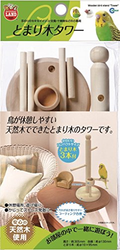 無し/1個/MB-22・パッケージ個数:1・本体サイズ (幅X奥行X高さ) :13×13×30.5cm・本体重量:0.26kg・原産国:中華人民共和国・小型インコ・文鳥の止まり木に最適商品紹介 鳥が休息しやすい天然木で作った止まり木タワー。台座は汚れをふき取りやすいコーティング仕様。 使用上の注意 ぐらつきがあれば、ただちに直して使用してください。室内で使用してください。窓や扉などを閉め、小鳥を逃がさないように注意してください。水洗いはできませんので、あらかじめご了承ください。汚れや、かじったあとが目立ってきたら交換どきです。 原材料・成分 天然木、スチール 使用方法 室内の放鳥時にご使用ください。 （免責）＞必ずお読みください ●本品は小鳥用のとまり木です。他の目的や大型の鳥には使用しないでください。●火気や暖房器具のそばに置かないでください。火災・火傷などの原因になる危険性があります。●事故防止のため、破損した場合は新しい商品と交換してください。