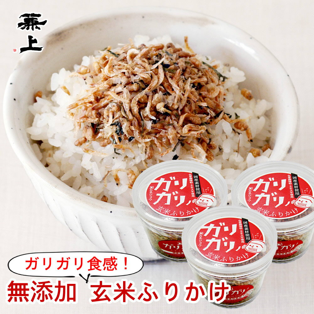 兼上 ガリガリノ 玄米ふりかけ 48g×3個 カップ 無添加 国産 ふりかけ 玄米 減塩 ご飯のお供 食育 子育て 子供 送料無料 グルテンフリー カネジョウ