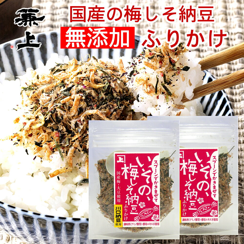 兼上 いその 梅しそ納豆ふりかけ 20g×2個 無添加ふりかけ 無添加 国産 ふりかけ 梅 しそ 納豆 かつお わかめ ご飯のお供 お弁当 おにぎり 混ぜ込み 混ぜご飯 子供 子育て 栄養 健康 ナットウキナーゼ 納豆菌 発酵 発酵 送料無料 グルテンフリー カネジョウ mf