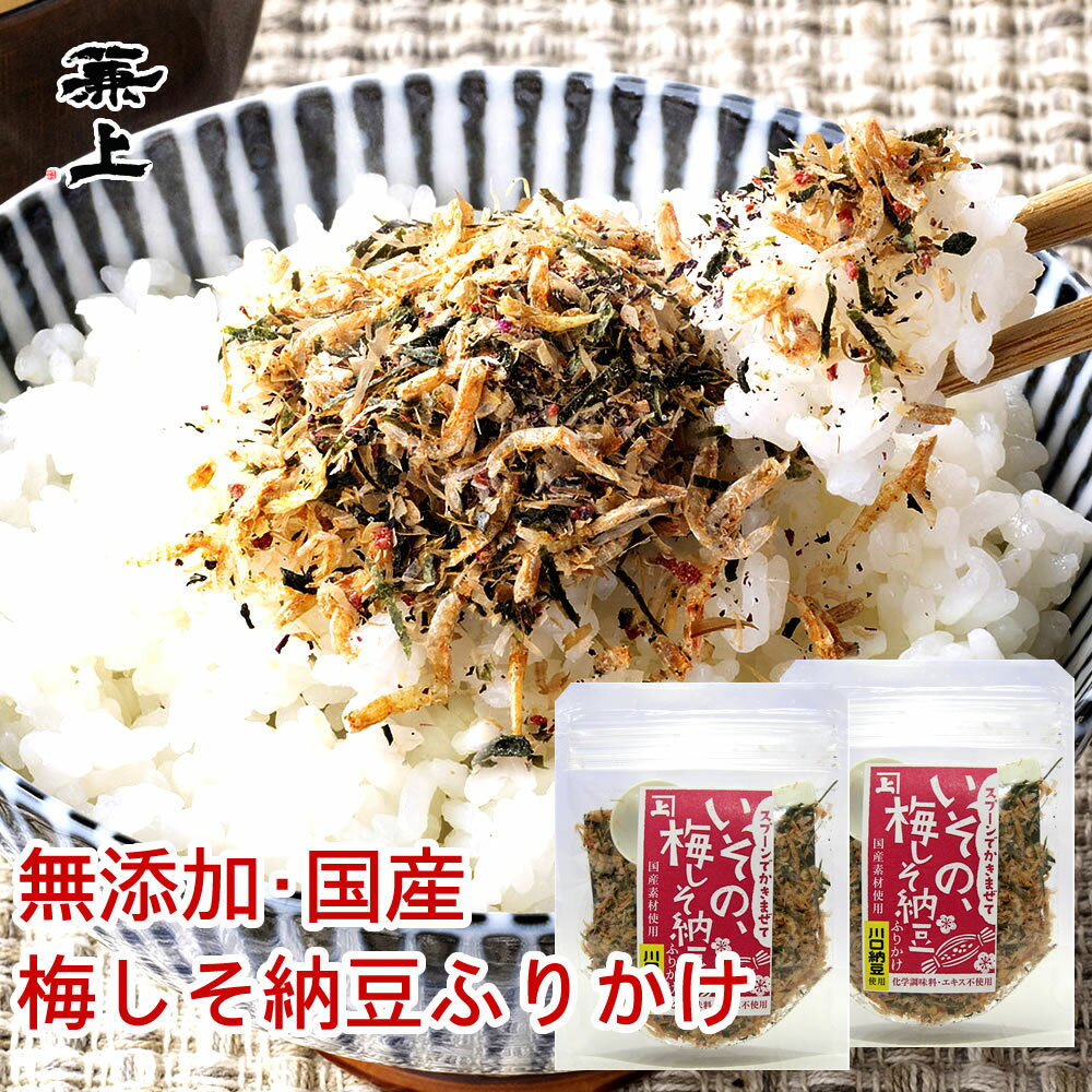 兼上 いその 梅しそ納豆ふりかけ 20g×2個 無添加ふりかけ 無添加 国産 ふりかけ 梅 しそ 納豆 かつお わかめ ご飯のお供 お弁当 おにぎり 混ぜ込み 混ぜご飯 子供 子育て ナットウキナーゼ 納豆菌 発酵 発酵 送料無料 グルテンフリー カネジョウ mfのサムネイル