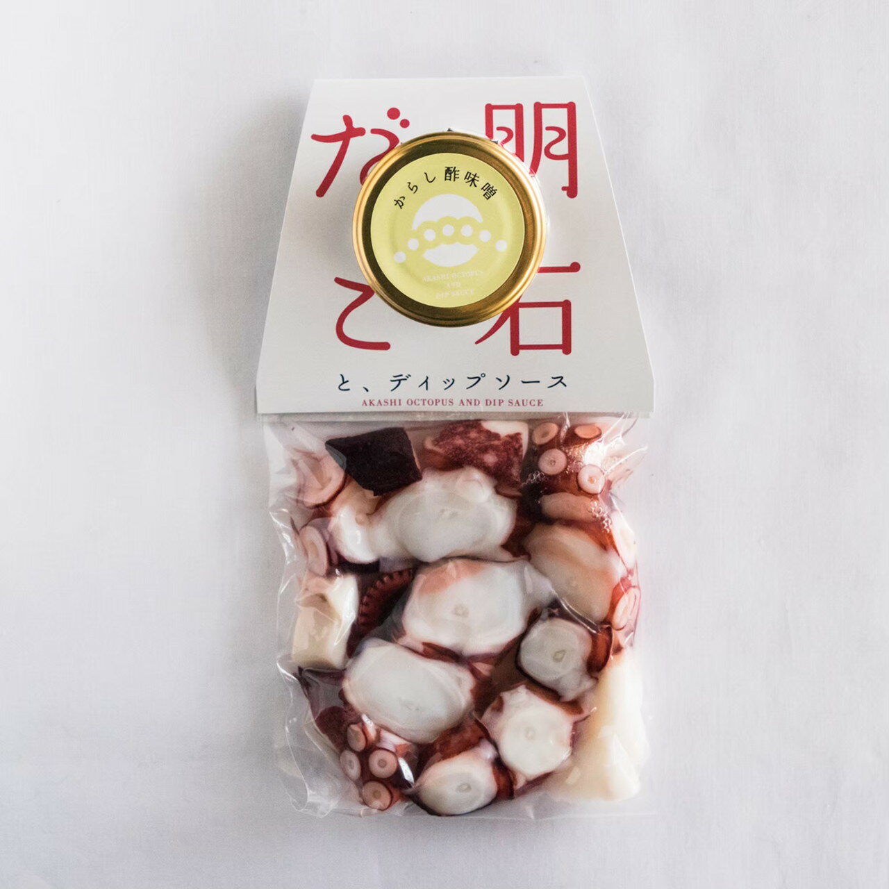 明石だこのためのディップソース（からし酢味噌）ブツ切りタコ付き たこ タコ 蛸 マダコ たこ足 タコ足 蛸足 明石たこ 明石タコ 明石蛸 ギフト 贈り物 父の日 母の日 贈答用 健康 グルメ 美容のサムネイル