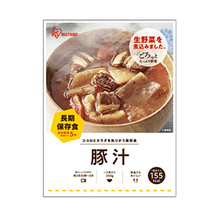 【17～22日2万円以上でクーポン2種有】アイリスオーヤマ 災対食 豚汁 250g×36袋 保存食 備蓄食 防災用 ケース購入 レトルト おかず