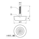 【6日まで!ポイント5倍】十字穴付木ネジタイプ 石黒製作所 プラパート W114-B 黒 φ20～φ25 1個　≪返品不可≫