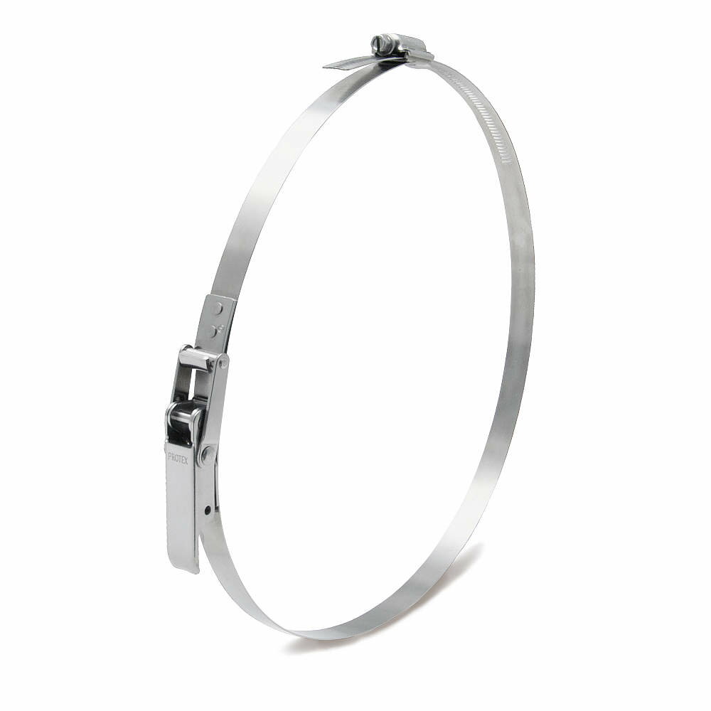 【年末年始はポイント5倍】ステンレス鋼製 強力バンドクランプ［スガツネ］57-HT (仕上:バレル研磨) (取付適応パイプ径:370〜415・410〜455・450〜495・490〜535・530〜575・570〜615・610〜655mm)「スガツネ製品ならカネマサ」